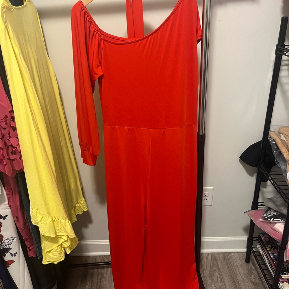 Elegant Red Off-Shoulder Dress